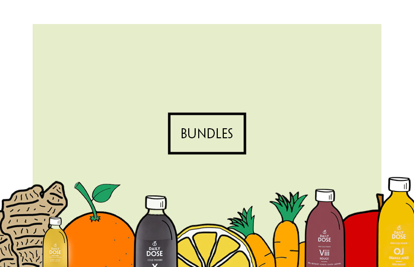 Cold Pressed Juice bundles. Perfectly curated collections targeting immunity, best sellers and gut health