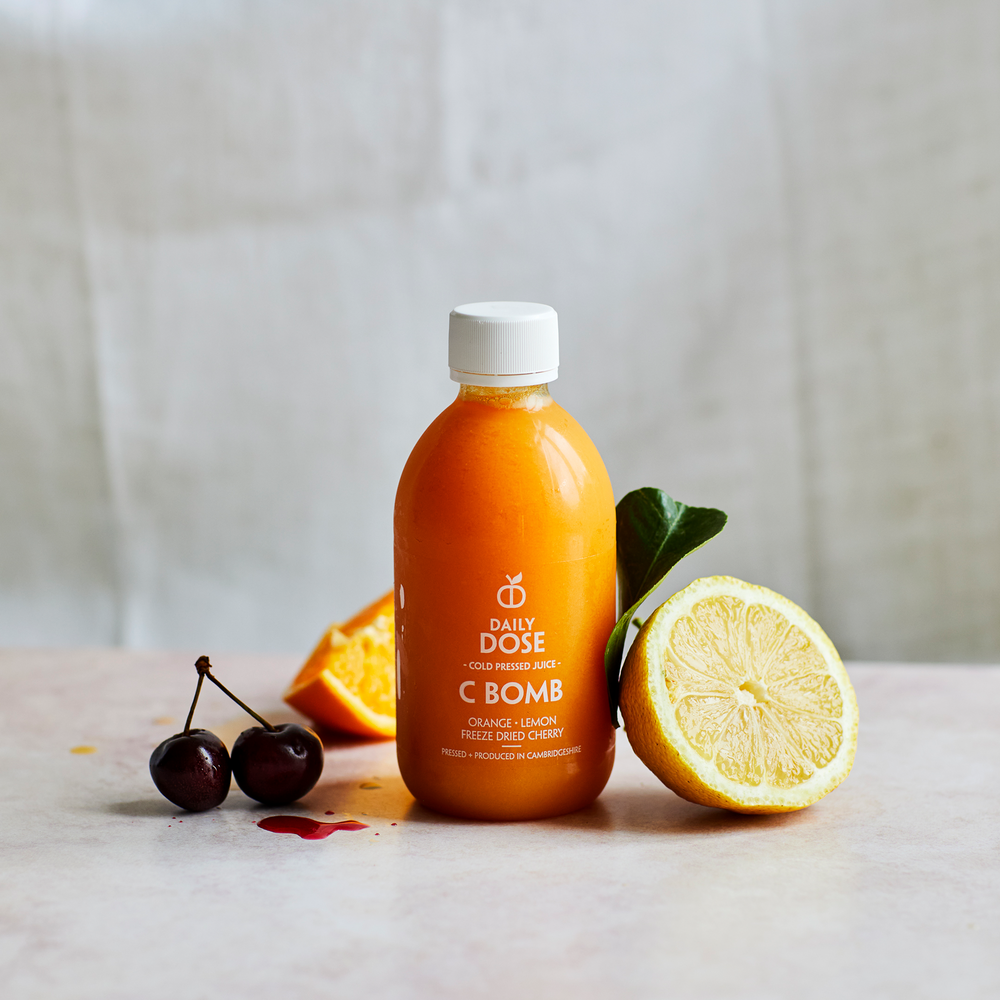 Cold pressed juice rich  in vitamin C. Plant based. Gluten Free. Refined Sugar Free. No preservatives. No added Sugar.